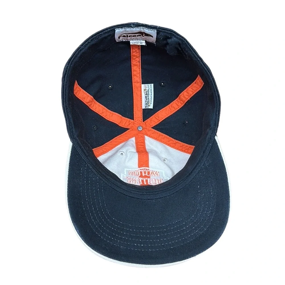 Hooters Motorcycles Khaki Tan Black Skull Embroidered Baseball Cap Hat Falcon